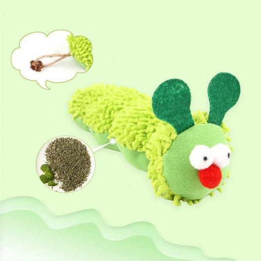 Cat plush toy pet amusing cat to relieve boredom interactive scratch-resistant and bite-resistant green animal toy