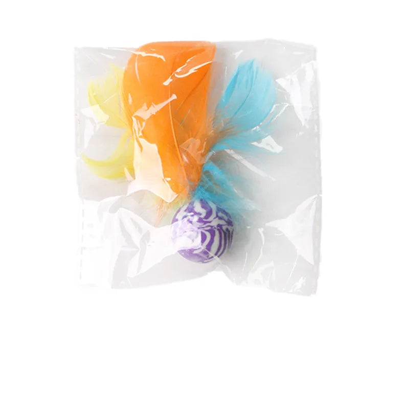 Ball Feather Funny Cat Toys Interactive Ball Plus Feather Foam Ball Throwing Toys Pet Supplies Katten Toy