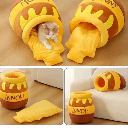 Cat Warm Comfortable Honey Pot Cave Shaped Bed