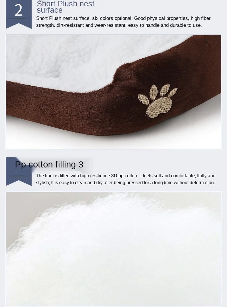 Dog Beds for Large Dogs Cashmere Warming Pet Dog Bed Sofa Lounger Cat Nest Baskets Plush Kennel Bed Comfortable Pet Supplies