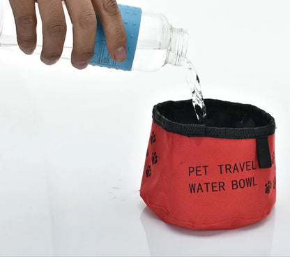 2 In 1 Pet Travel Portable Foldable Water Bowl