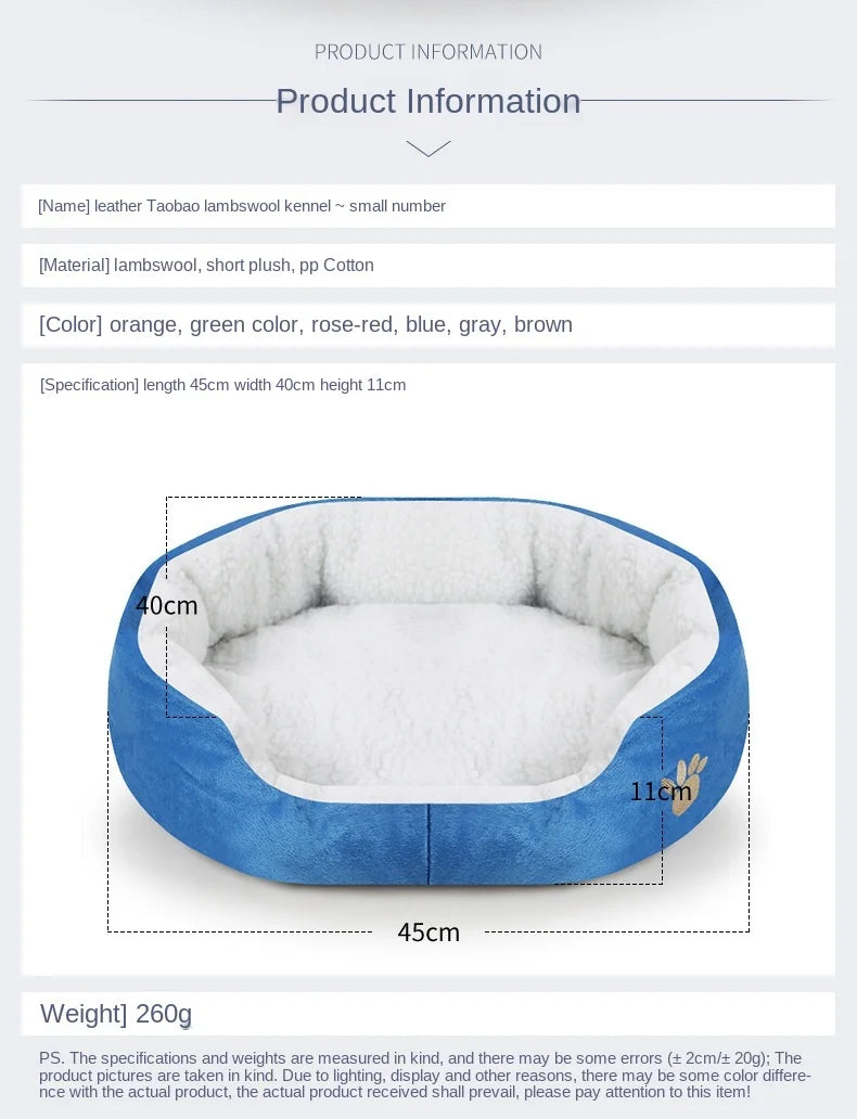 Dog Beds for Large Dogs Cashmere Warming Pet Dog Bed Sofa Lounger Cat Nest Baskets Plush Kennel Bed Comfortable Pet Supplies