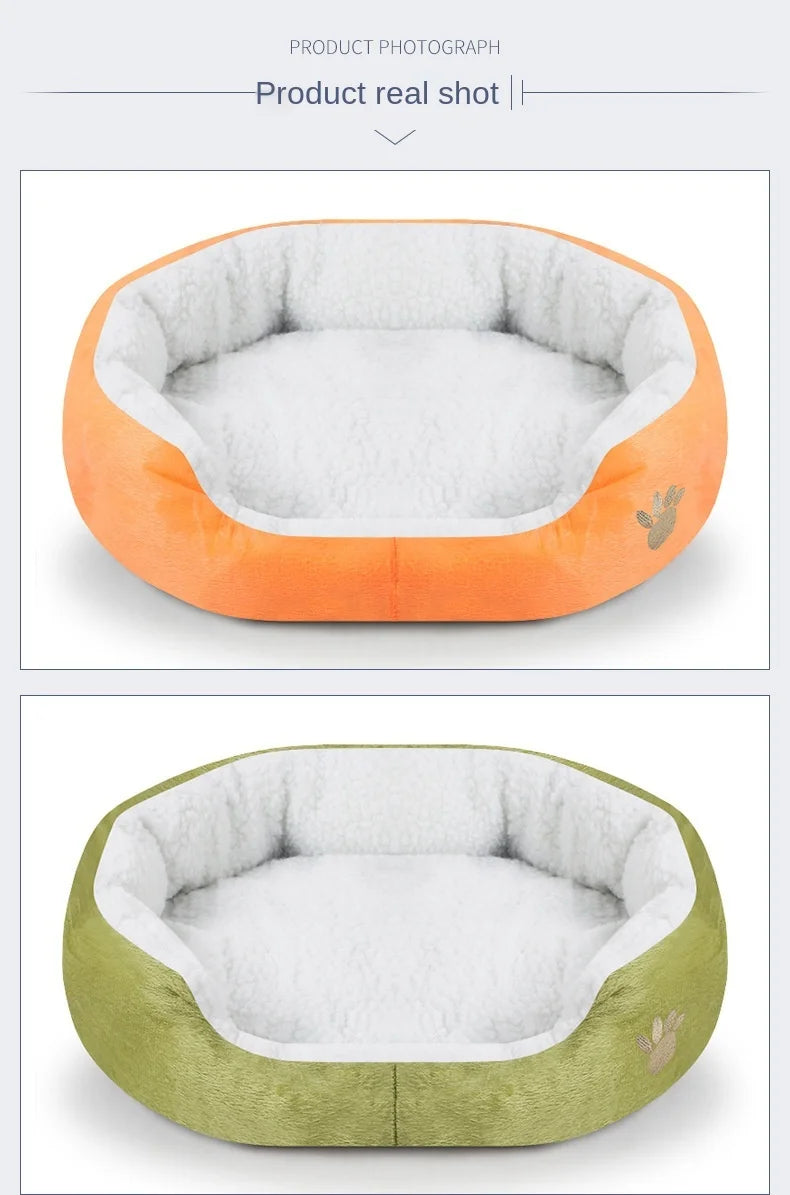 Dog Beds for Large Dogs Cashmere Warming Pet Dog Bed Sofa Lounger Cat Nest Baskets Plush Kennel Bed Comfortable Pet Supplies