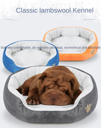 Dog Beds for Large Dogs Cashmere Warming Pet Dog Bed Sofa Lounger Cat Nest Baskets Plush Kennel Bed Comfortable Pet Supplies
