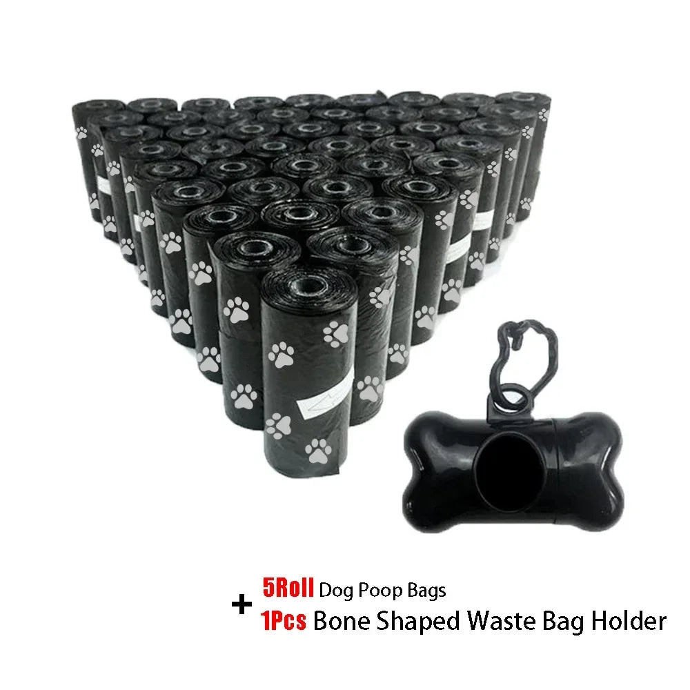 Disposable Pet Poop Bags And A Dog Poop Bag Bone Dispenser