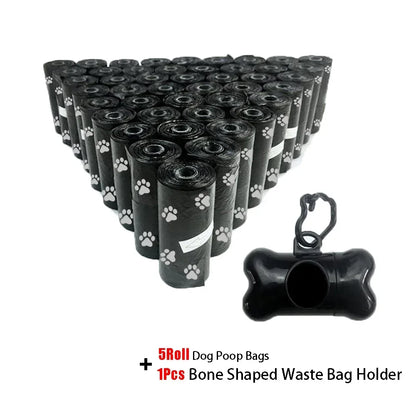Disposable Pet Poop Bags And A Dog Poop Bag Bone Dispenser