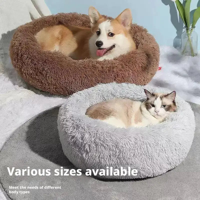Round Cat Beds House Soft Long Plush Best Pet Dog Bed For Dogs Basket Pet Products Cushion Cat Bed Cat Mat Animals Sleeping Sofa