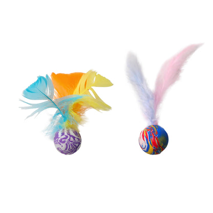 Ball Feather Funny Cat Toys Interactive Ball Plus Feather Foam Ball Throwing Toys Pet Supplies Katten Toy