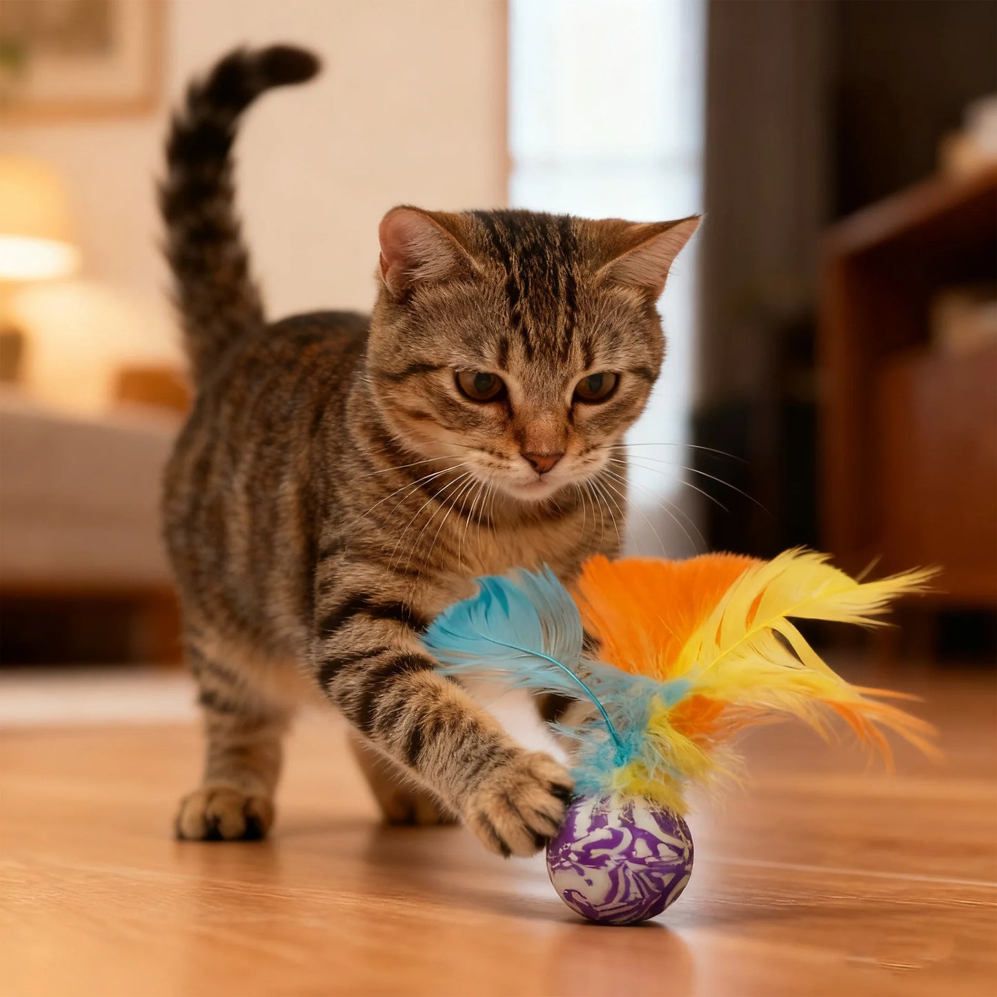 Ball Feather Funny Cat Toys Interactive Ball Plus Feather Foam Ball Throwing Toys Pet Supplies Katten Toy