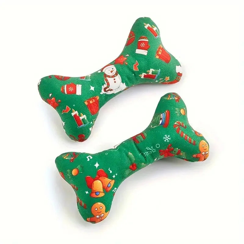 2 Christmas Dog Chew Toys