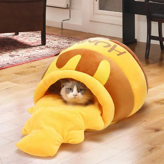 Cat Warm Comfortable Honey Pot Cave Shaped Bed