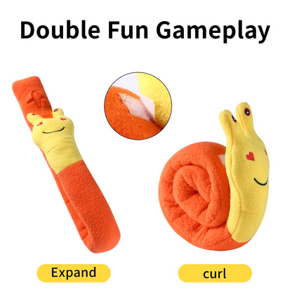 Dog Squeak Toys Pet Sniffing Tibetan Food Snail Plush