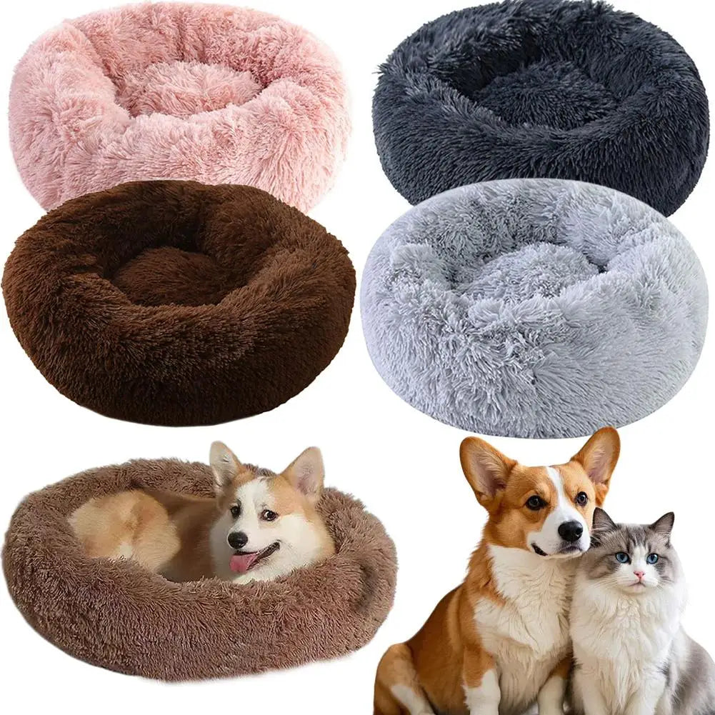 Round Cat Beds House Soft Long Plush Best Pet Dog Bed For Dogs Basket Pet Products Cushion Cat Bed Cat Mat Animals Sleeping Sofa