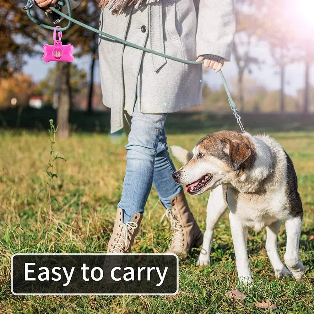 Disposable Pet Poop Bags And A Dog Poop Bag Bone Dispenser