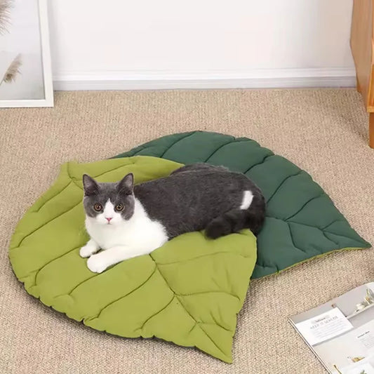 Cat Bed Mats Soft Cotton Leaf Shaped