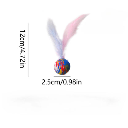 Ball Feather Funny Cat Toys Interactive Ball Plus Feather Foam Ball Throwing Toys Pet Supplies Katten Toy