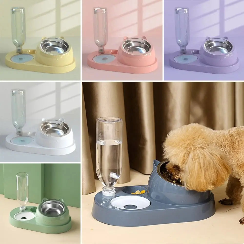 Cat and dog bowl with waterer