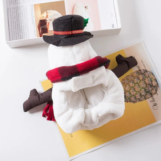 Warm Cute snowman Dog Outfit