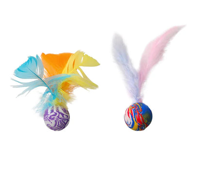 Ball Feather Funny Cat Toys Interactive Ball Plus Feather Foam Ball Throwing Toys Pet Supplies Katten Toy