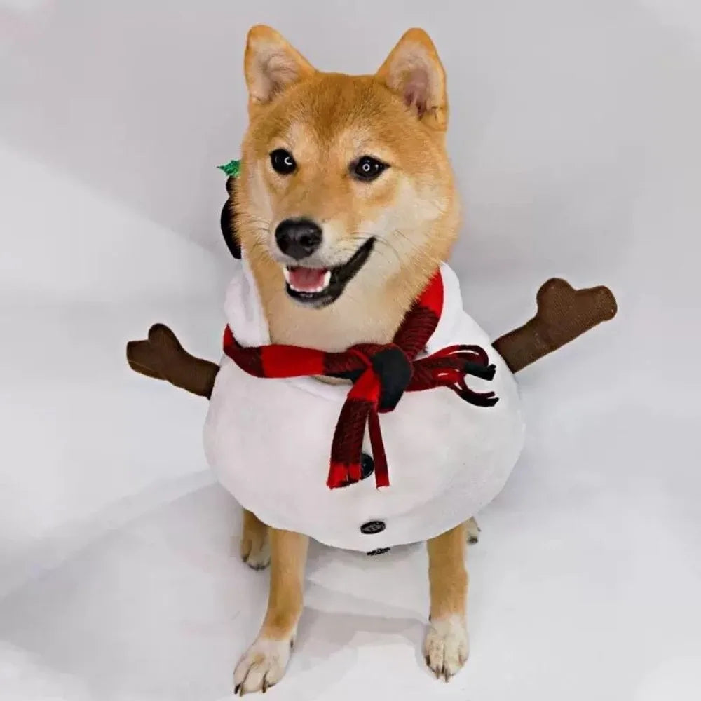 Warm Cute snowman Dog Outfit