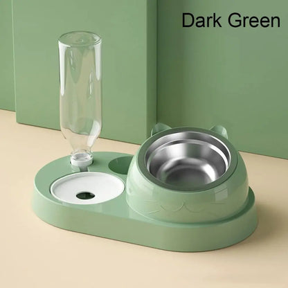 Cat and dog bowl with waterer