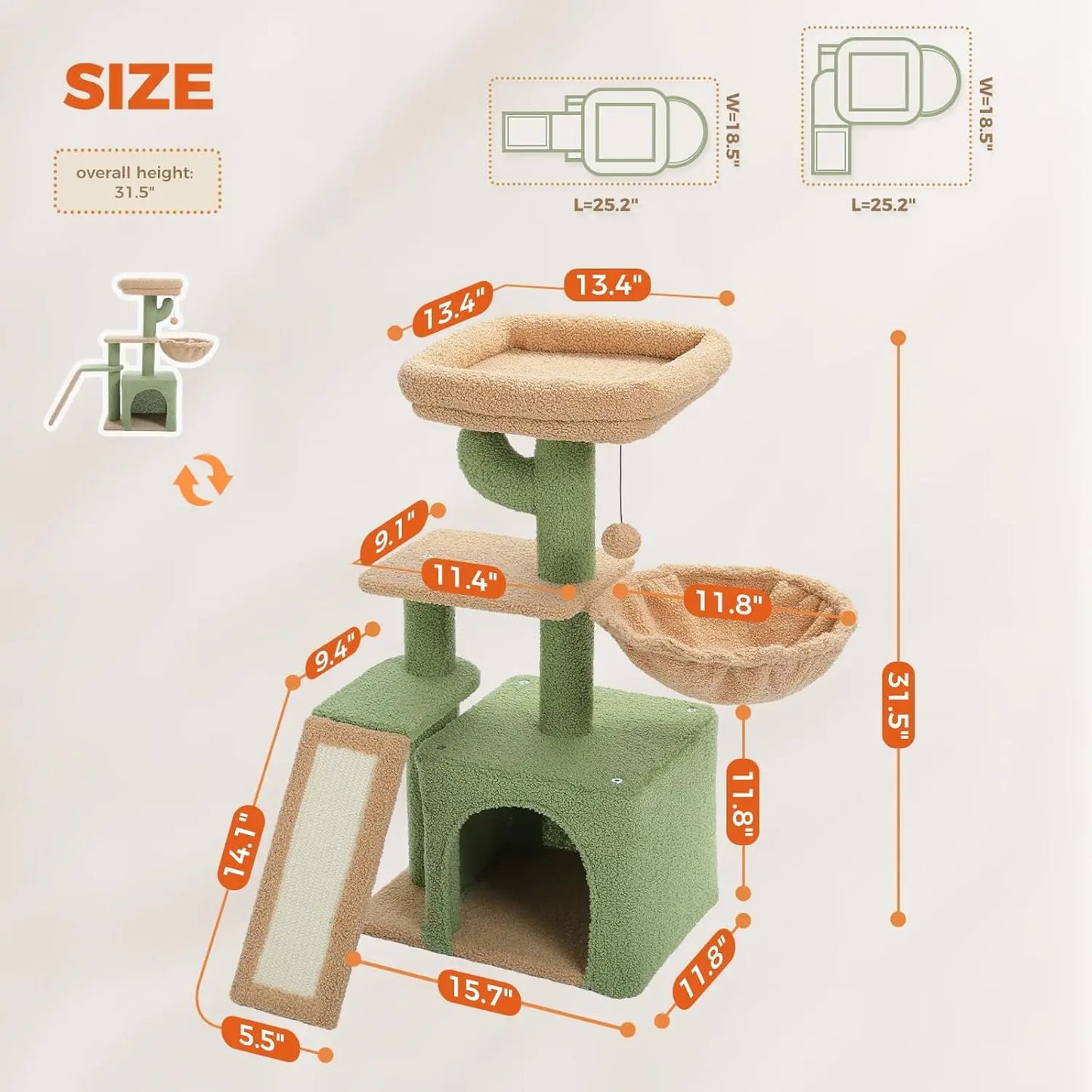 Cactus Cat Tree for Indoor Cats