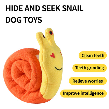 Dog Squeak Toys Pet Sniffing Tibetan Food Snail Plush
