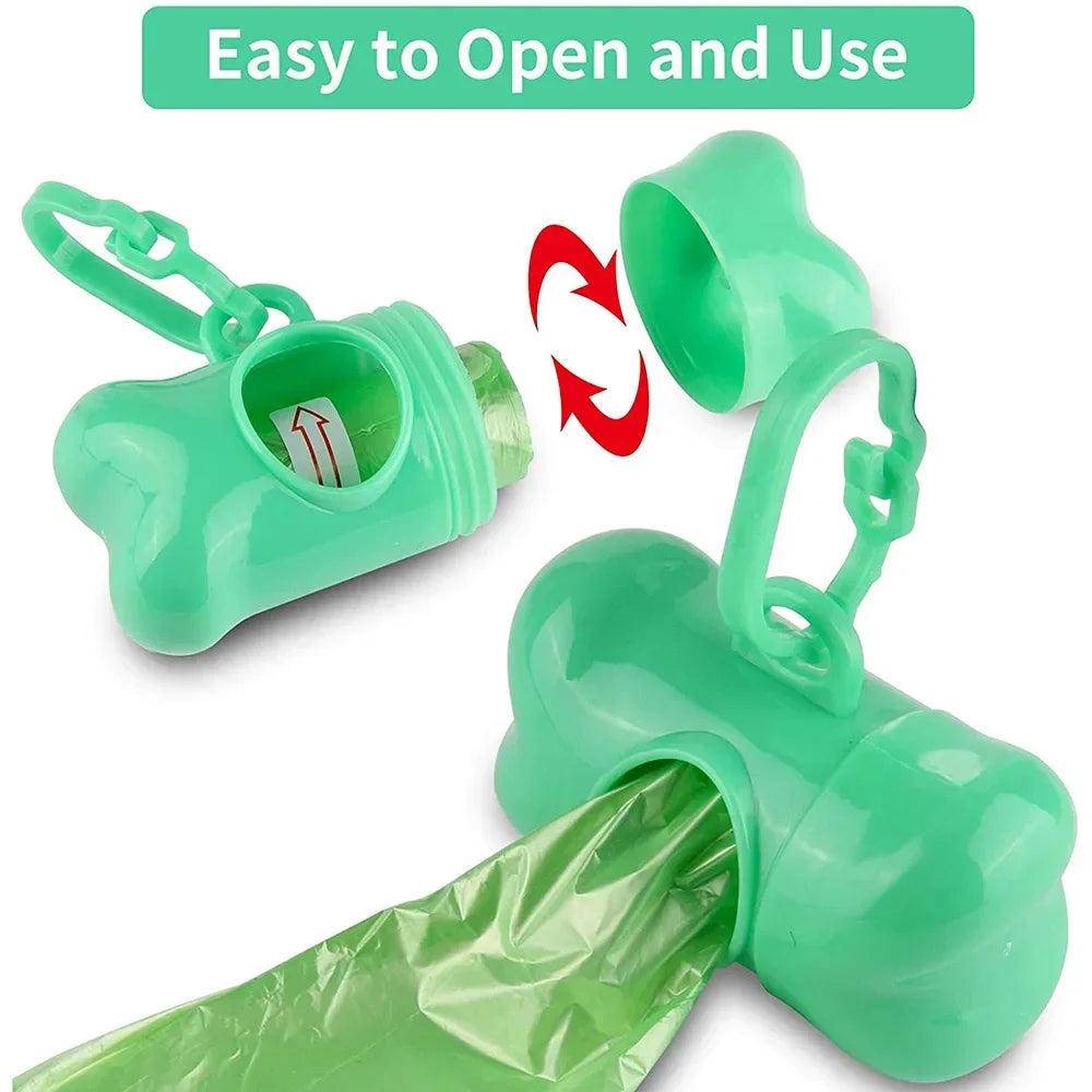 Disposable Pet Poop Bags And A Dog Poop Bag Bone Dispenser