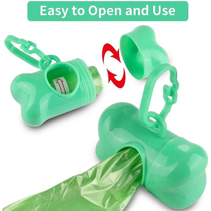 Disposable Pet Poop Bags And A Dog Poop Bag Bone Dispenser