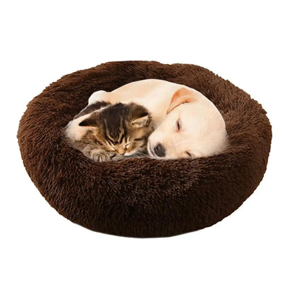 Round Cat Beds House Soft Long Plush Best Pet Dog Bed For Dogs Basket Pet Products Cushion Cat Bed Cat Mat Animals Sleeping Sofa