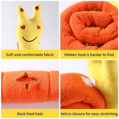 Dog Squeak Toys Pet Sniffing Tibetan Food Snail Plush