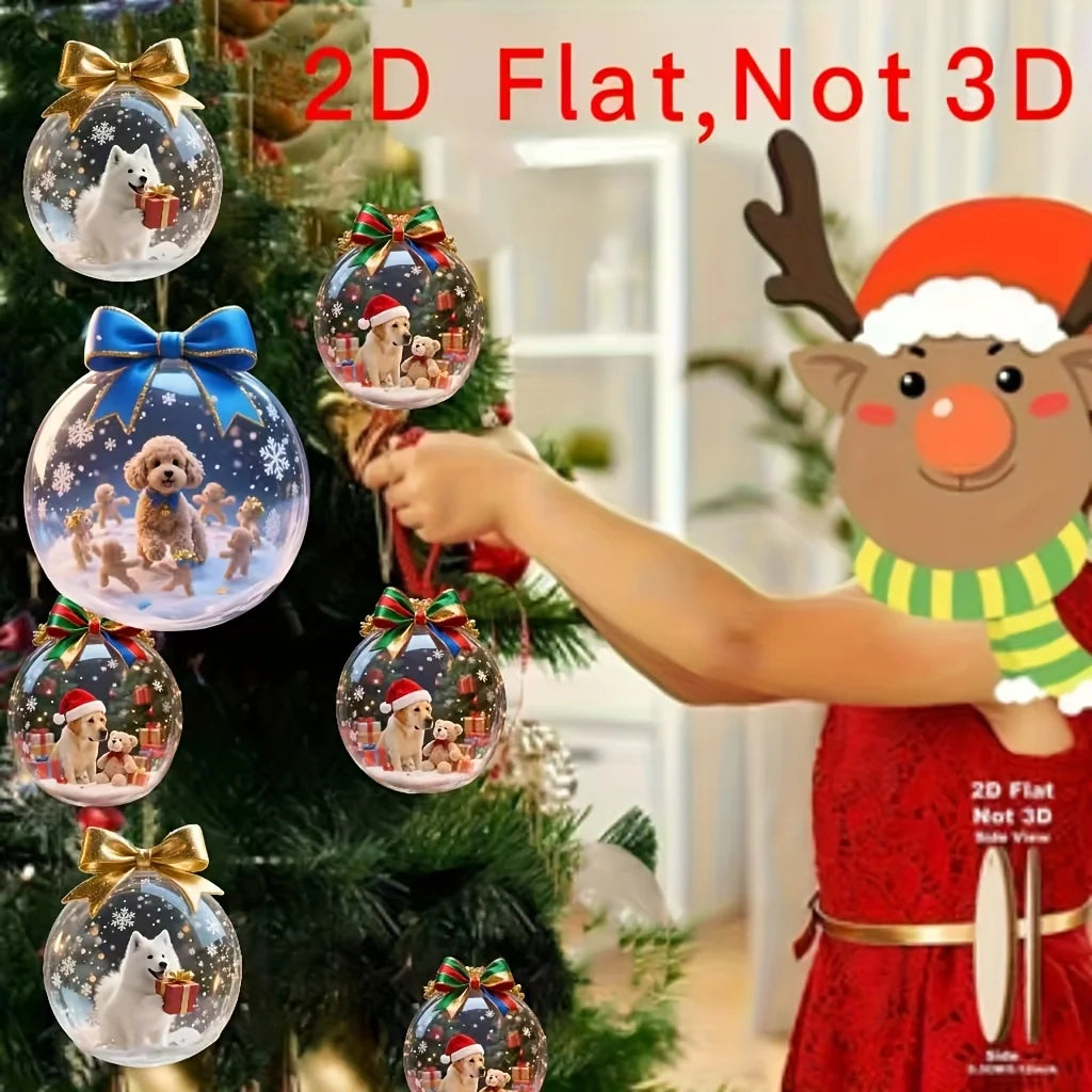 8Piece Set of Holiday Christmas Cute Dog decorations