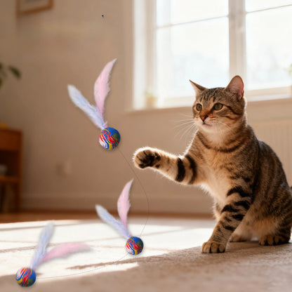 Ball Feather Funny Cat Toys Interactive Ball Plus Feather Foam Ball Throwing Toys Pet Supplies Katten Toy