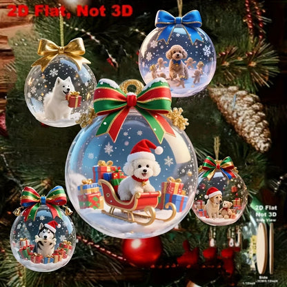 8Piece Set of Holiday Christmas Cute Dog decorations