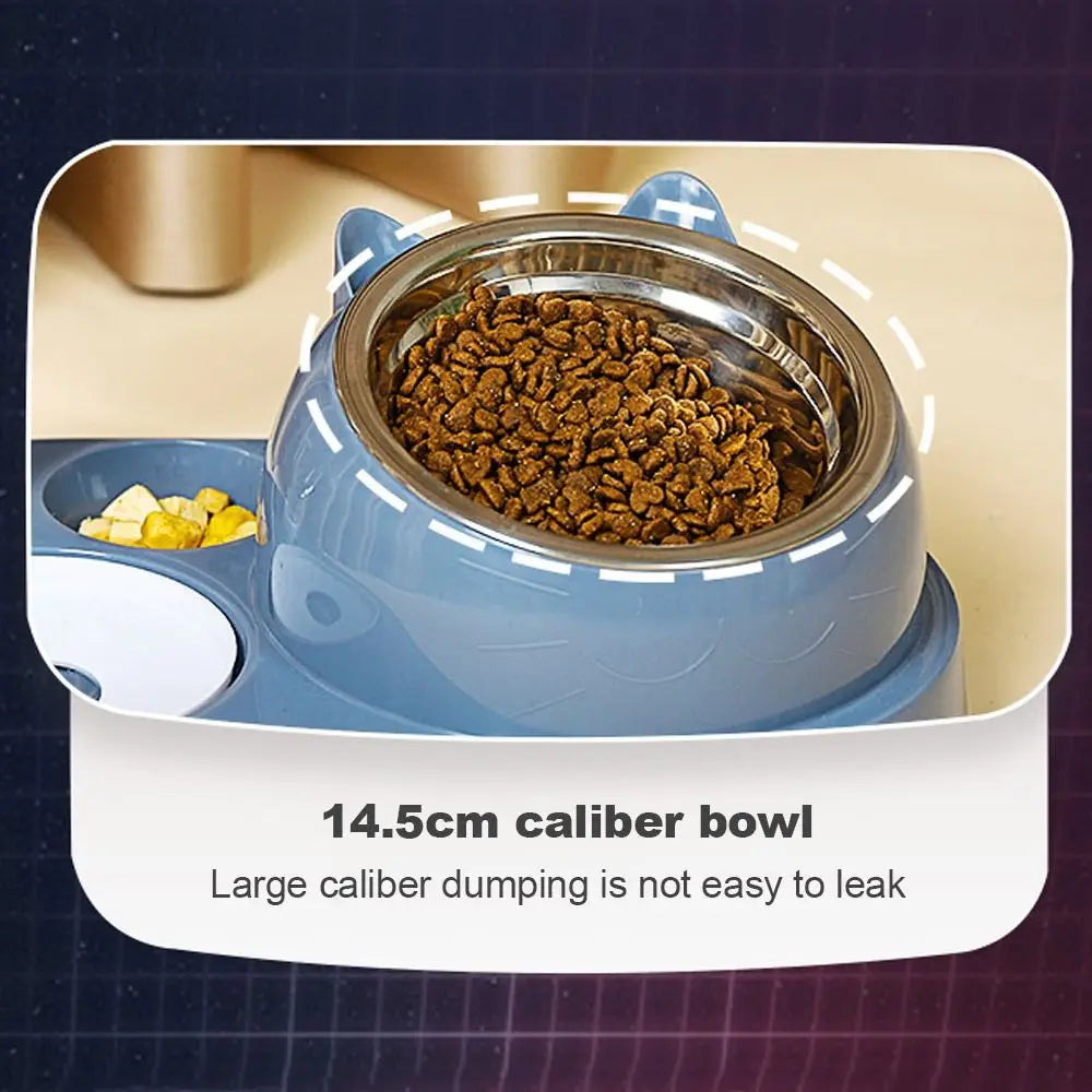 Cat and dog bowl with waterer
