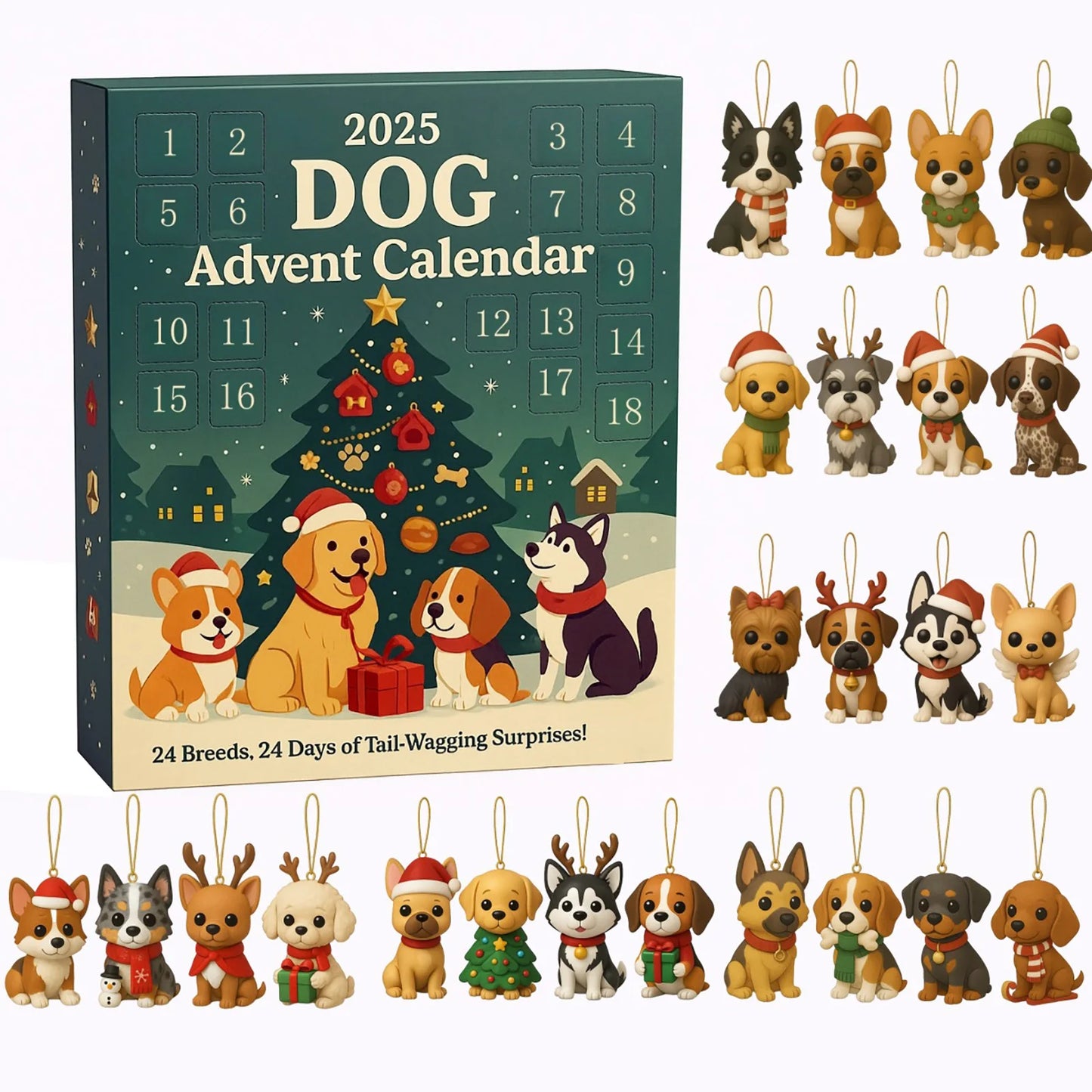 Christmas Tree Dog Decorations advent calendar