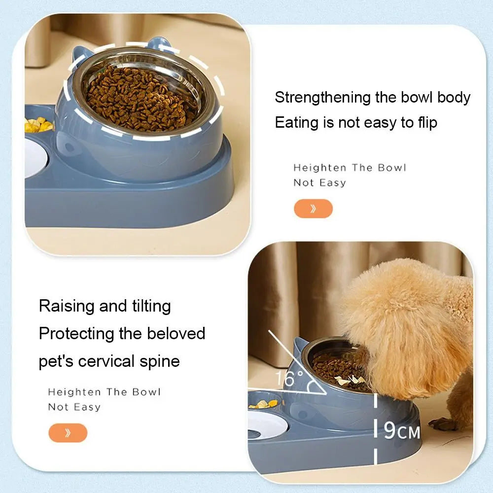 Cat and dog bowl with waterer