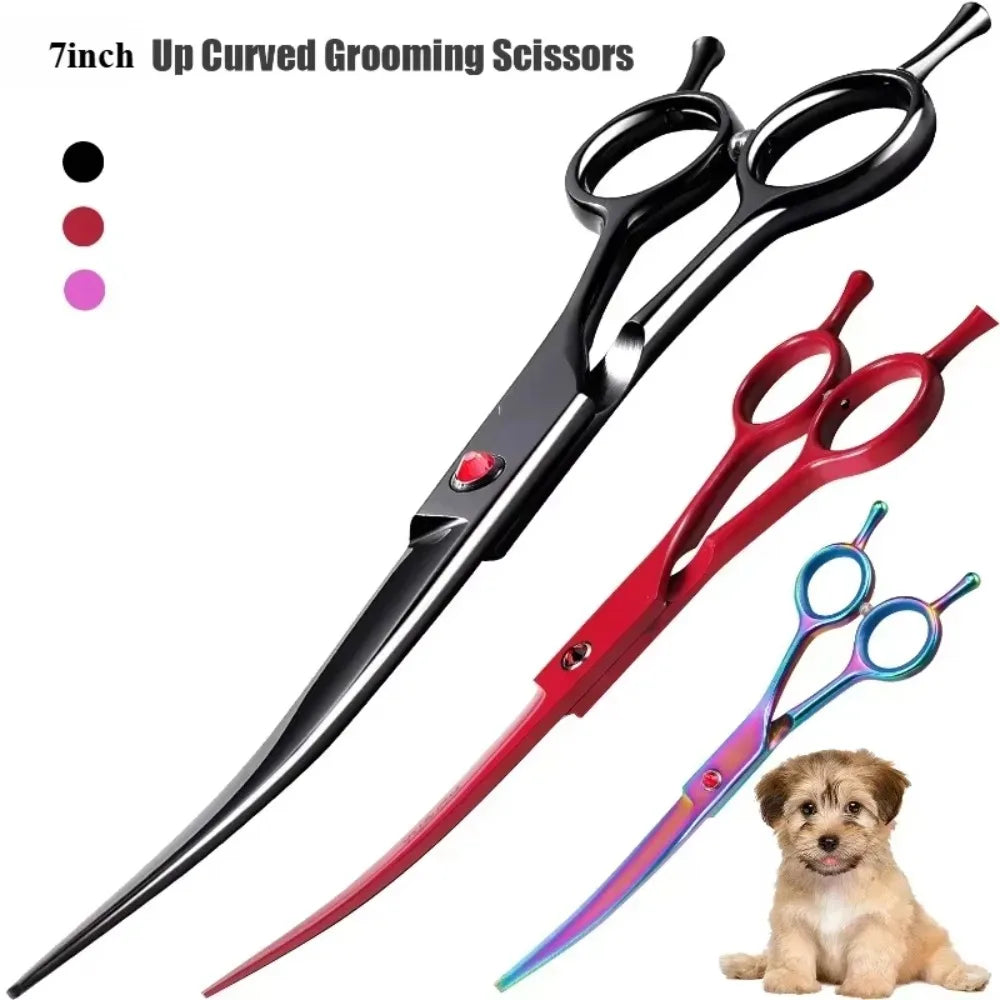 Portable Curved Pet Hair Scissors