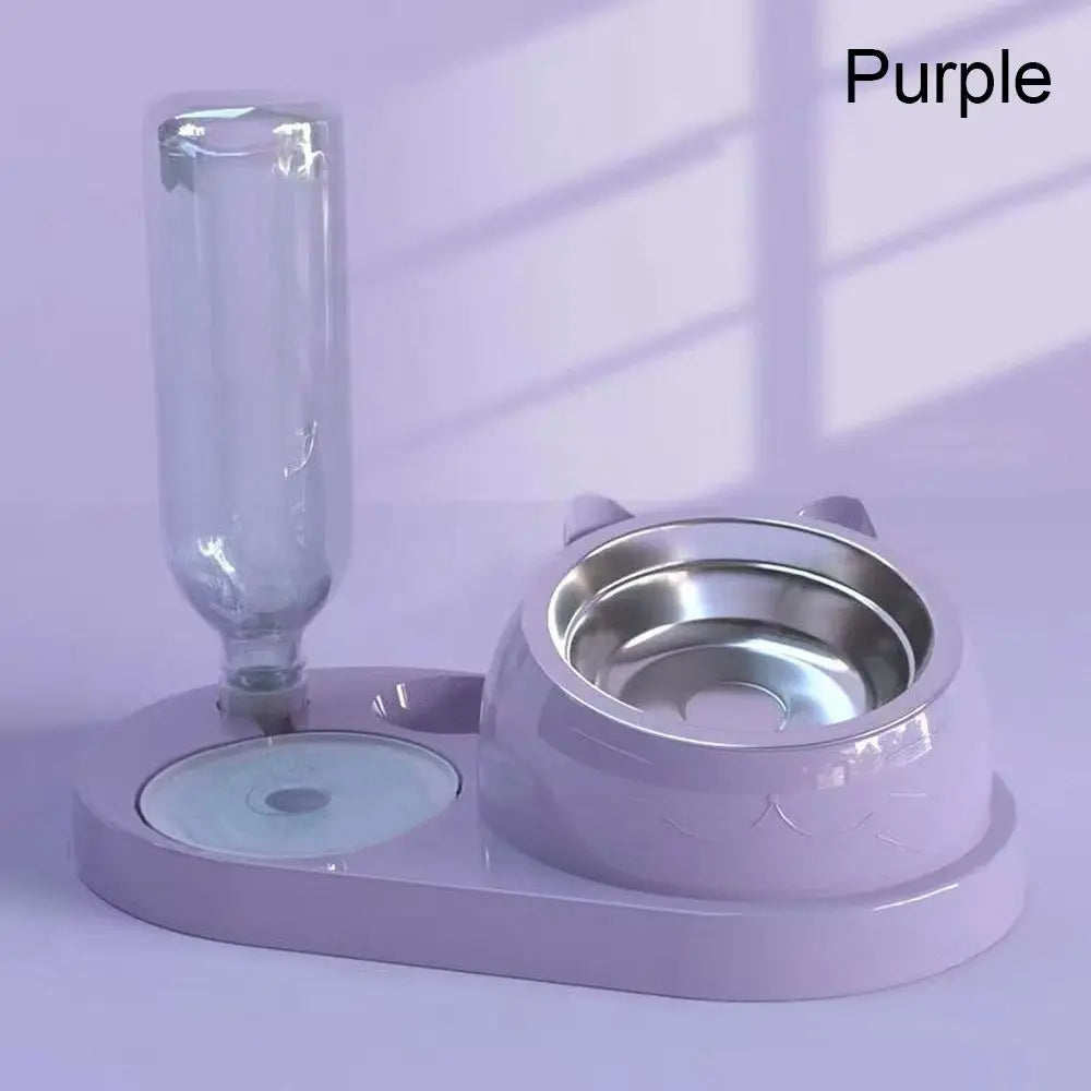 Cat and dog bowl with waterer