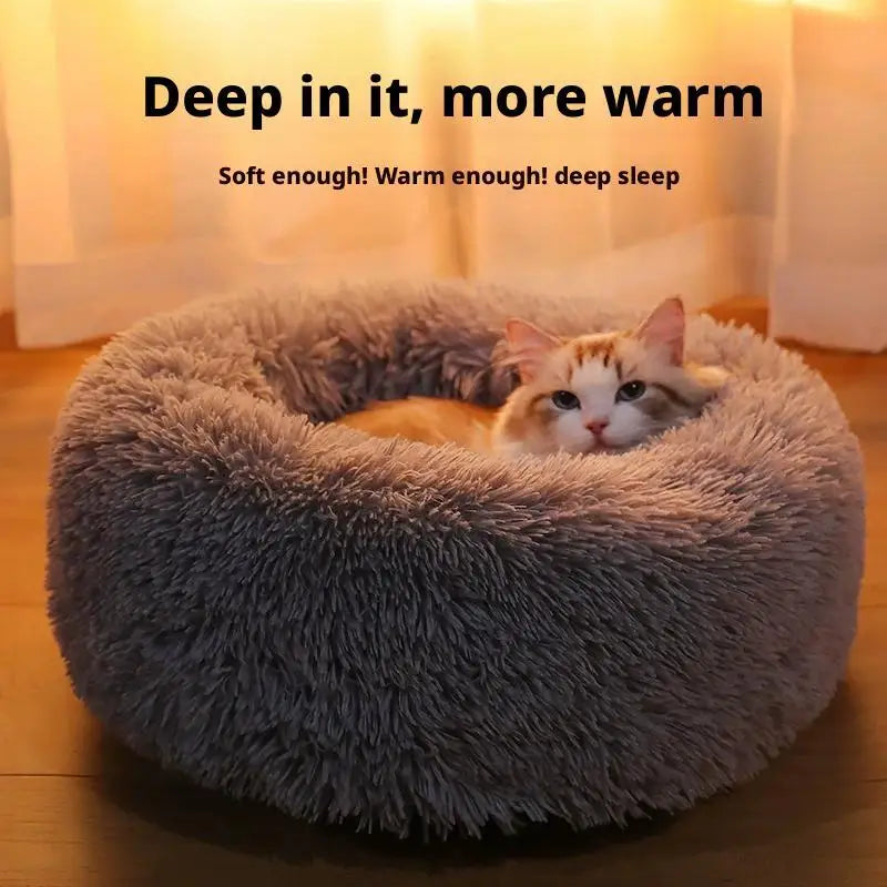 Round Cat Beds House Soft Long Plush Best Pet Dog Bed For Dogs Basket Pet Products Cushion Cat Bed Cat Mat Animals Sleeping Sofa